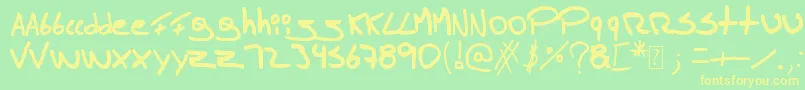 Tomasmassu Font – Yellow Fonts on Green Background