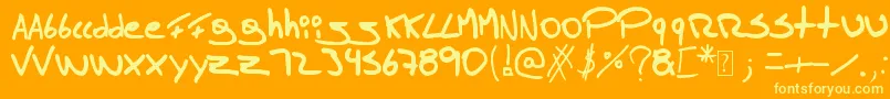 More about Tomasmassu Font Tomasmassu Font – Yellow Fonts on Orange Background