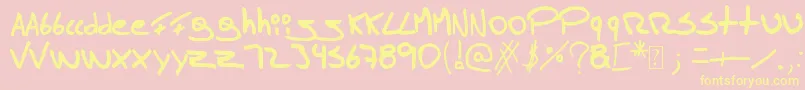 Tomasmassu Font – Yellow Fonts on Pink Background