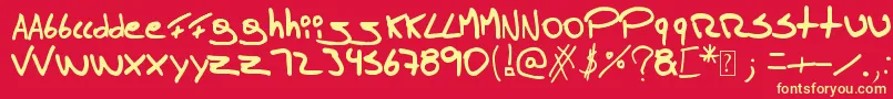Tomasmassu Font – Yellow Fonts on Red Background