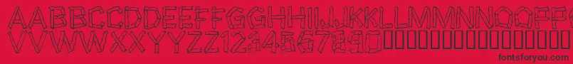 フォントWreckage – 赤い背景に黒い文字