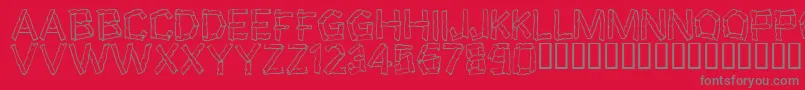 Wreckage Font – Gray Fonts on Red Background