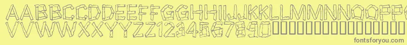 Wreckage Font – Gray Fonts on Yellow Background