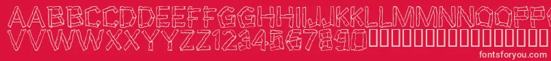 Wreckage Font – Pink Fonts on Red Background