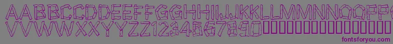 Wreckage Font – Purple Fonts on Gray Background