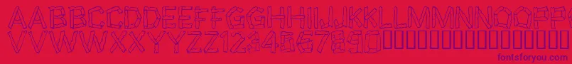 Wreckage Font – Purple Fonts on Red Background