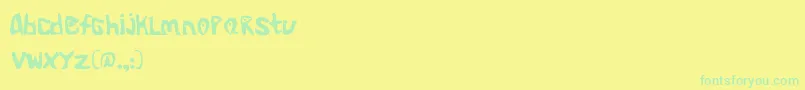 Czcionka AlienoidFlux – zielone czcionki na żółtym tle