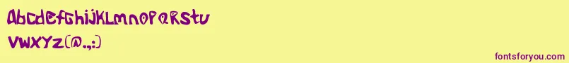 AlienoidFlux-Schriftart – Violette Schriften auf gelbem Hintergrund