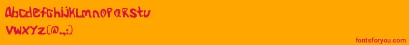 AlienoidFlux-Schriftart – Rote Schriften auf orangefarbenem Hintergrund
