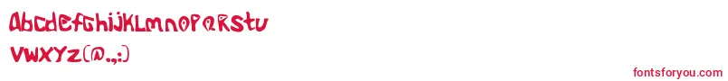 フォントAlienoidFlux – 白い背景に赤い文字