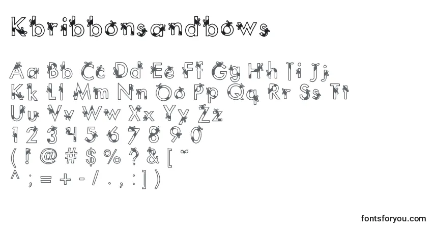 Schriftart Kbribbonsandbows – Alphabet, Zahlen, spezielle Symbole