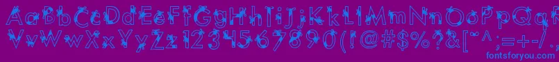 Kbribbonsandbows Font – Blue Fonts on Purple Background