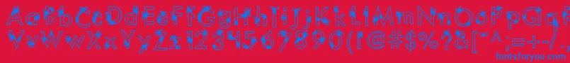 Kbribbonsandbows Font – Blue Fonts on Red Background