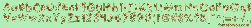 Kbribbonsandbows Font – Brown Fonts on Green Background