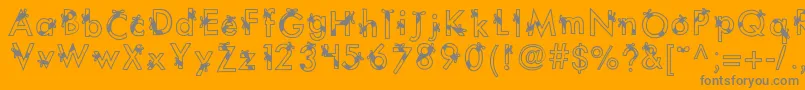 Kbribbonsandbows-Schriftart – Graue Schriften auf orangefarbenem Hintergrund