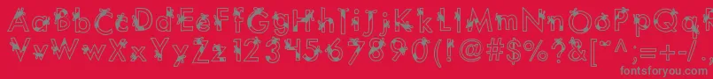 Kbribbonsandbows Font – Gray Fonts on Red Background