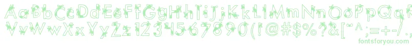 Kbribbonsandbows Font – Green Fonts on White Background