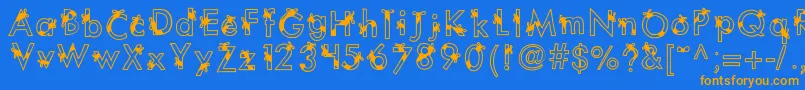 Kbribbonsandbows Font – Orange Fonts on Blue Background