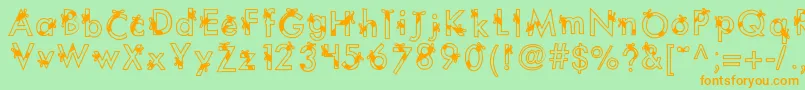 Kbribbonsandbows Font – Orange Fonts on Green Background