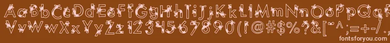 Шрифт Kbribbonsandbows – розовые шрифты на коричневом фоне