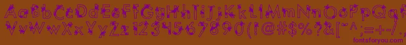 Kbribbonsandbows Font – Purple Fonts on Brown Background