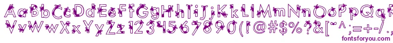 Kbribbonsandbows Font – Purple Fonts on White Background