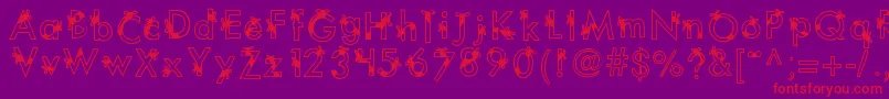 Kbribbonsandbows Font – Red Fonts on Purple Background