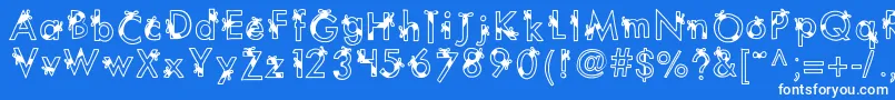 Kbribbonsandbows Font – White Fonts on Blue Background