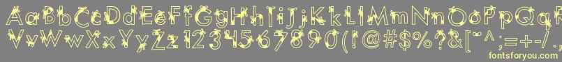 Kbribbonsandbows Font – Yellow Fonts on Gray Background