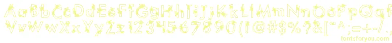 Kbribbonsandbows Font – Yellow Fonts on White Background