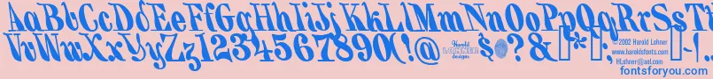 BackhandBrush Font – Blue Fonts on Pink Background