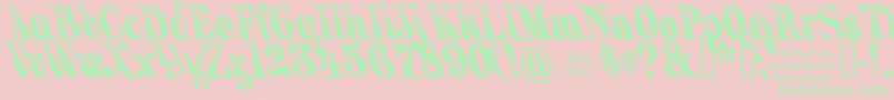 BackhandBrush-Schriftart – Grüne Schriften auf rosa Hintergrund
