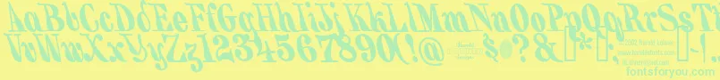 Шрифт BackhandBrush – зелёные шрифты на жёлтом фоне