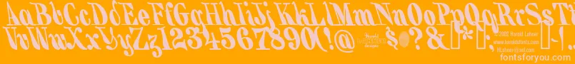 BackhandBrush Font – Pink Fonts on Orange Background