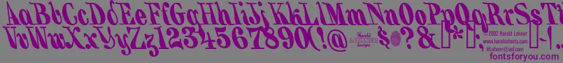 BackhandBrush Font – Purple Fonts on Gray Background