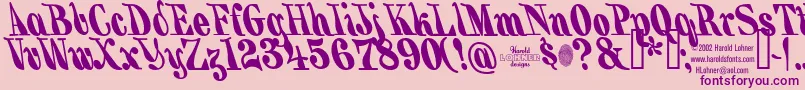 BackhandBrush-Schriftart – Violette Schriften auf rosa Hintergrund