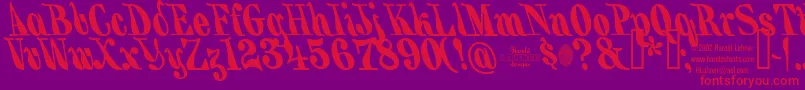 BackhandBrush Font – Red Fonts on Purple Background