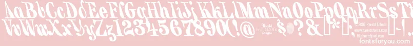 BackhandBrush Font – White Fonts on Pink Background