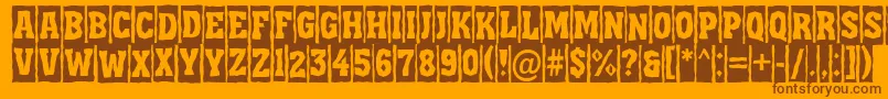 Assua11-Schriftart – Braune Schriften auf orangefarbenem Hintergrund