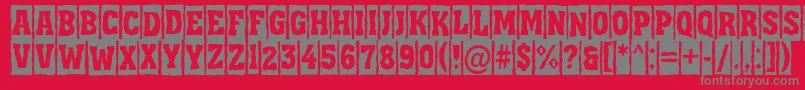 フォントAssua11 – 赤い背景に灰色の文字