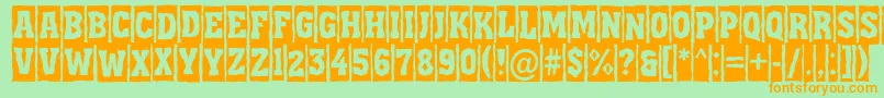 Assua11 Font – Orange Fonts on Green Background