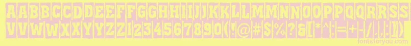 Assua11-fontti – vaaleanpunaiset fontit keltaisella taustalla