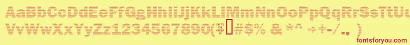 Secure23a Font – Red Fonts on Yellow Background