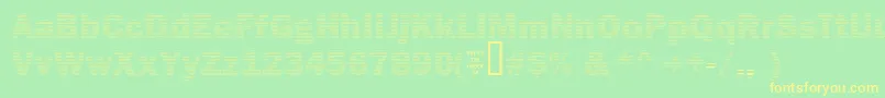 Secure23a Font – Yellow Fonts on Green Background