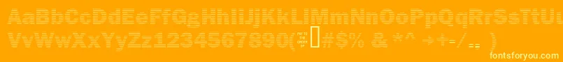 Secure23a Font – Yellow Fonts on Orange Background