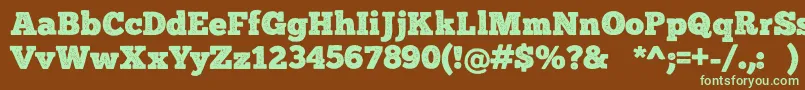 ChunkFivePrint-fontti – vihreät fontit ruskealla taustalla