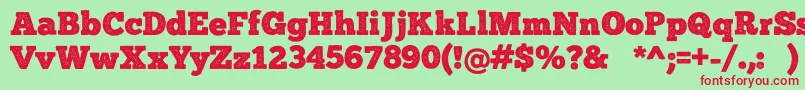 ChunkFivePrint-fontti – punaiset fontit vihreällä taustalla