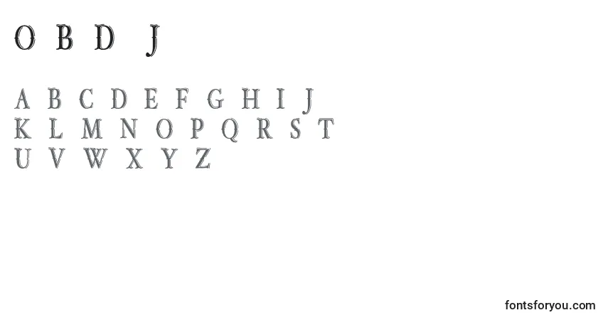 Шрифт OldBobDemoJunior – алфавит, цифры, специальные символы
