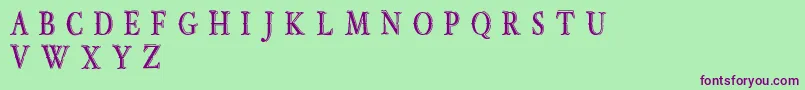 OldBobDemoJunior Font – Purple Fonts on Green Background