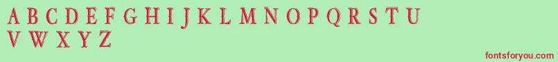 OldBobDemoJunior Font – Red Fonts on Green Background